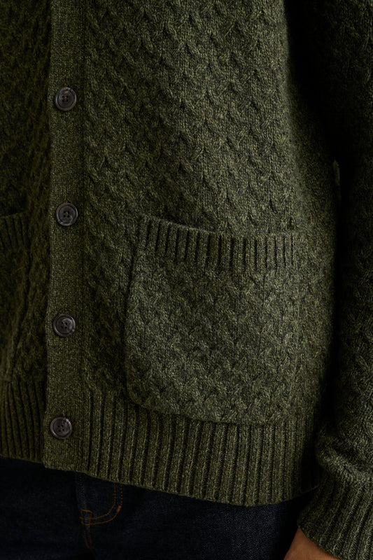 Merino Blend Cable Cardigan