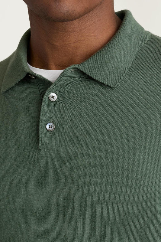 Merino Long Sleeve Sweater Polo