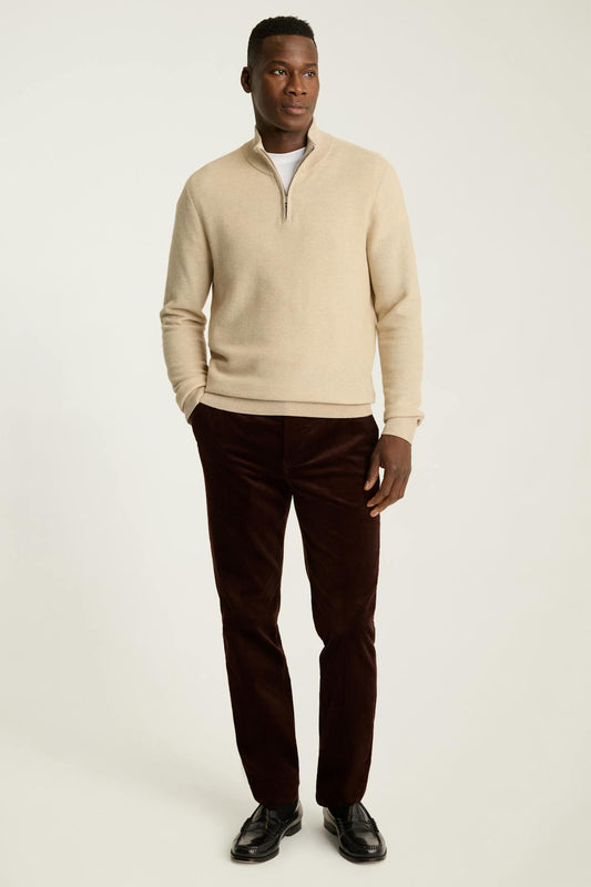 Washable Cotton Cashmere Quarter Zip