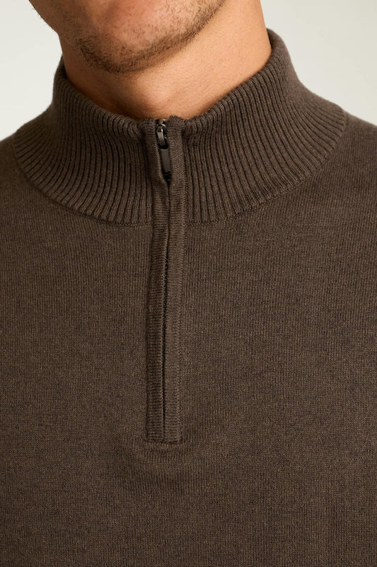 Washable Cotton Cashmere Quarter Zip