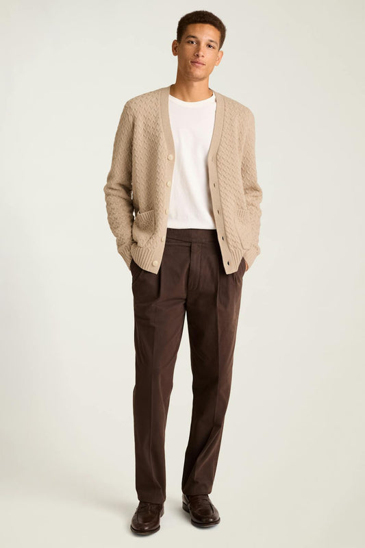 Merino Blend Cable Cardigan