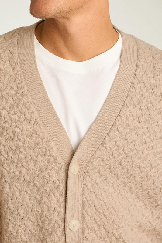 Merino Blend Cable Cardigan