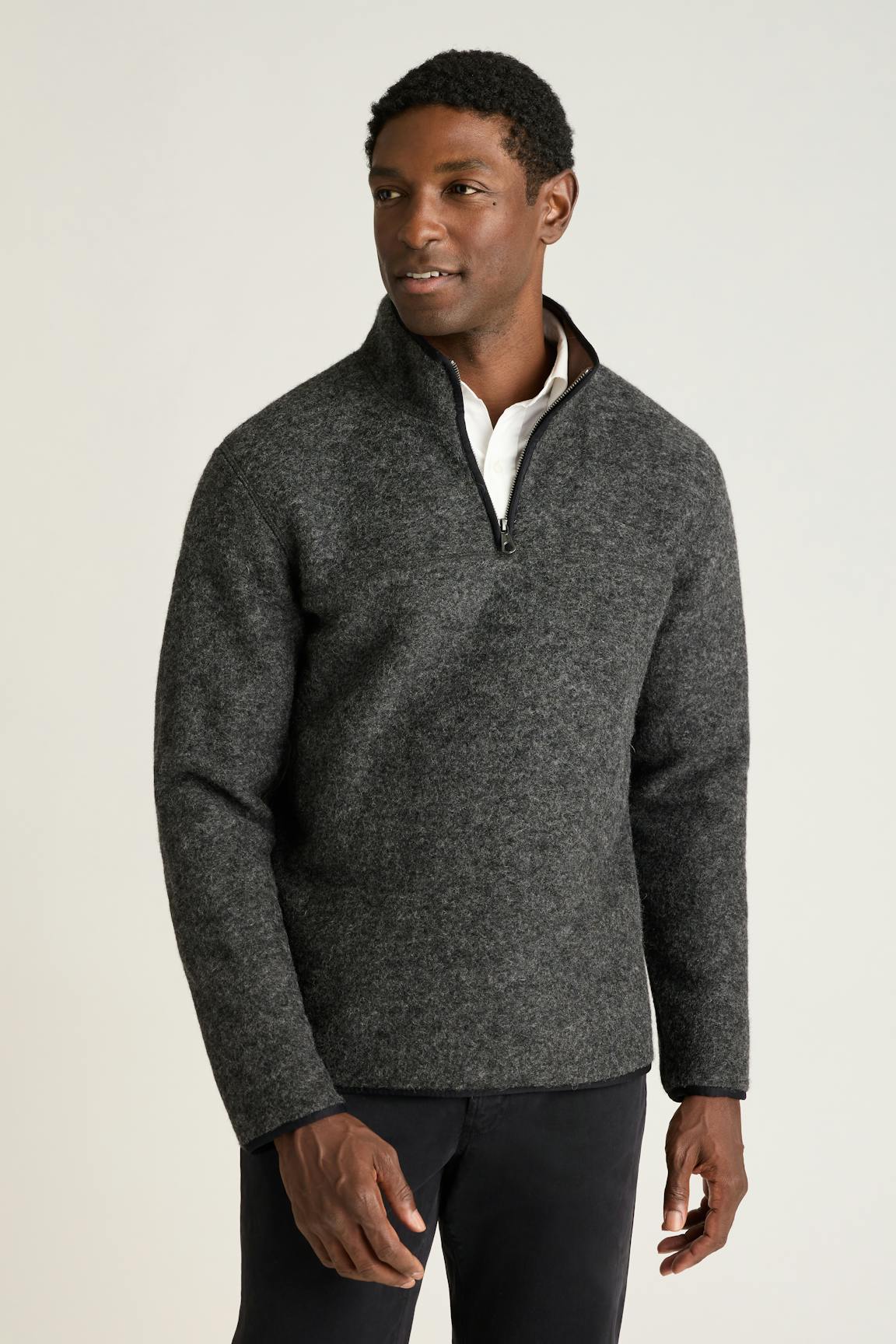 Italian Wool Fleece Quarter Zip